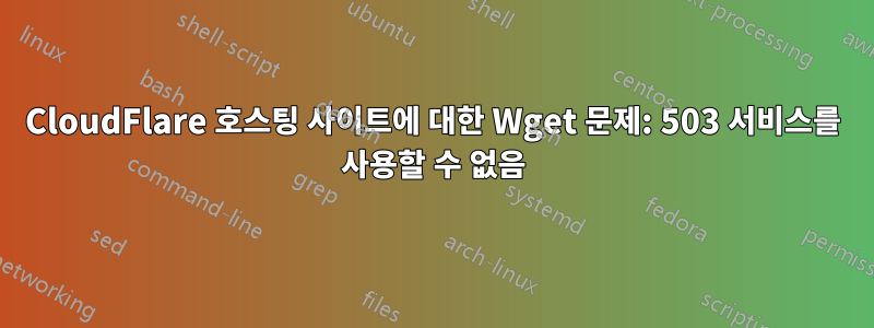 CloudFlare 호스팅 사이트에 대한 Wget 문제: 503 서비스를 사용할 수 없음