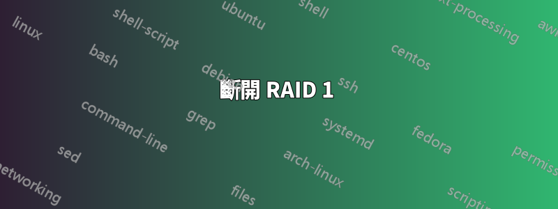 斷開 RAID 1