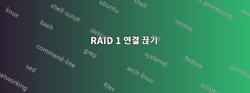 RAID 1 연결 끊기