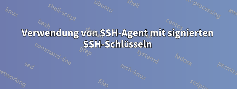 Verwendung von SSH-Agent mit signierten SSH-Schlüsseln