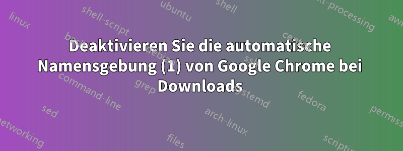 Deaktivieren Sie die automatische Namensgebung (1) von Google Chrome bei Downloads