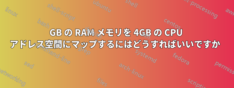 4GB の RAM メモリを 4GB の CPU アドレス空間にマップするにはどうすればいいですか 