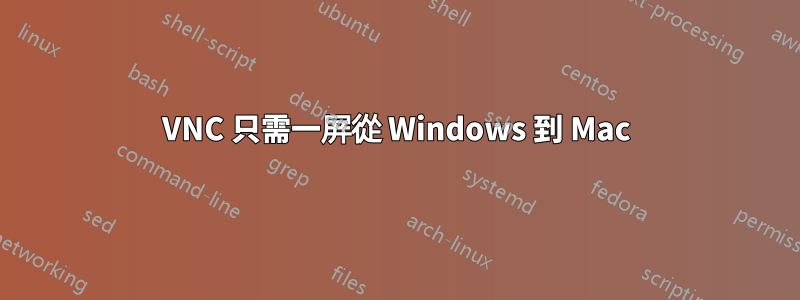 VNC 只需一屏從 Windows 到 Mac