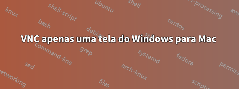 VNC apenas uma tela do Windows para Mac