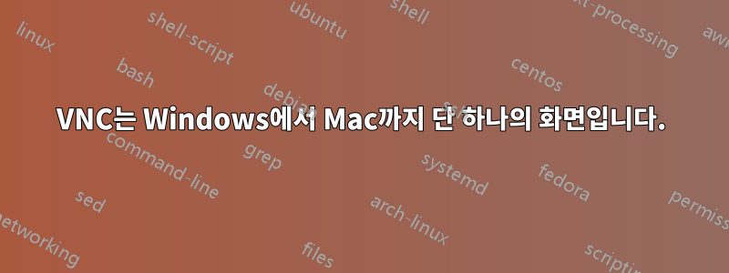 VNC는 Windows에서 Mac까지 단 하나의 화면입니다.