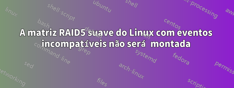 A matriz RAID5 suave do Linux com eventos incompatíveis não será montada