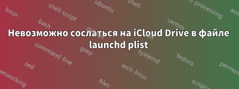 Невозможно сослаться на iCloud Drive в файле launchd plist