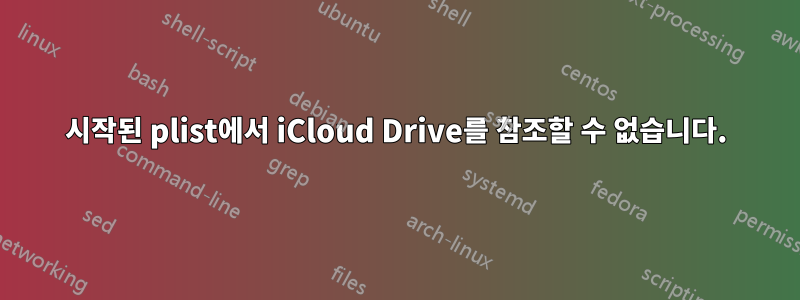 시작된 plist에서 iCloud Drive를 참조할 수 없습니다.