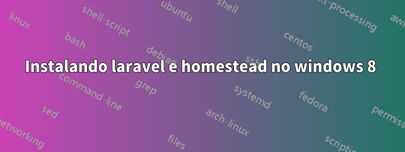 Instalando laravel e homestead no windows 8