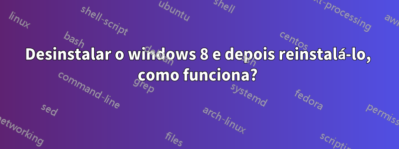 Desinstalar o windows 8 e depois reinstalá-lo, como funciona?