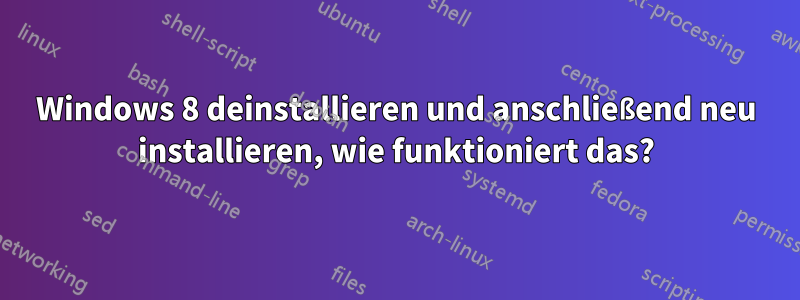 Windows 8 deinstallieren und anschließend neu installieren, wie funktioniert das?