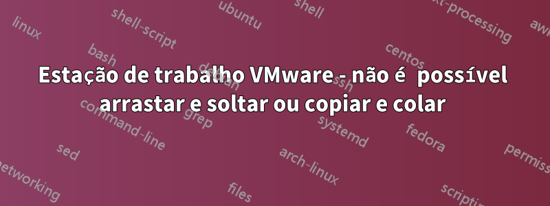 Estação de trabalho VMware - não é possível arrastar e soltar ou copiar e colar