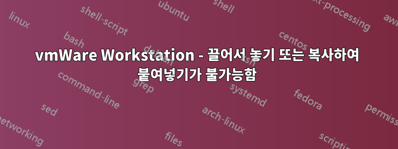 vmWare Workstation - 끌어서 놓기 또는 복사하여 붙여넣기가 불가능함