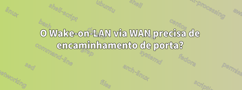 O Wake-on-LAN via WAN precisa de encaminhamento de porta?