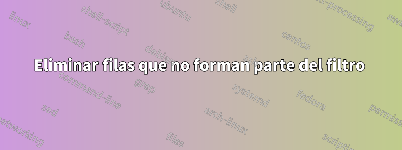 Eliminar filas que no forman parte del filtro