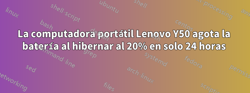 La computadora portátil Lenovo Y50 agota la batería al hibernar al 20% en solo 24 horas