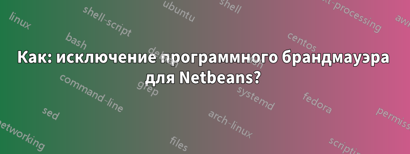 Как: исключение программного брандмауэра для Netbeans?