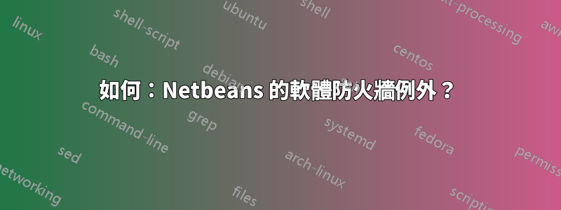 如何：Netbeans 的軟體防火牆例外？