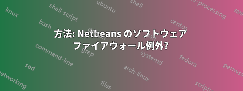 方法: Netbeans のソフトウェア ファイアウォール例外?