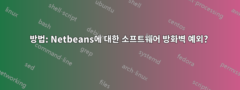 방법: Netbeans에 대한 소프트웨어 방화벽 예외?