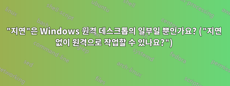 "지연"은 Windows 원격 데스크톱의 일부일 뿐인가요? ("지연 없이 원격으로 작업할 수 있나요?")