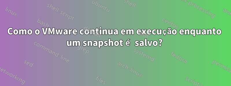 Como o VMware continua em execução enquanto um snapshot é salvo?