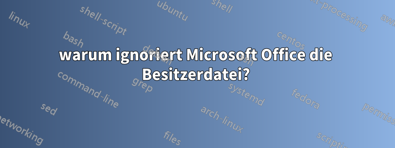 warum ignoriert Microsoft Office die Besitzerdatei?