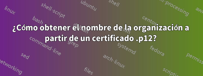 ¿Cómo obtener el nombre de la organización a partir de un certificado .p12?