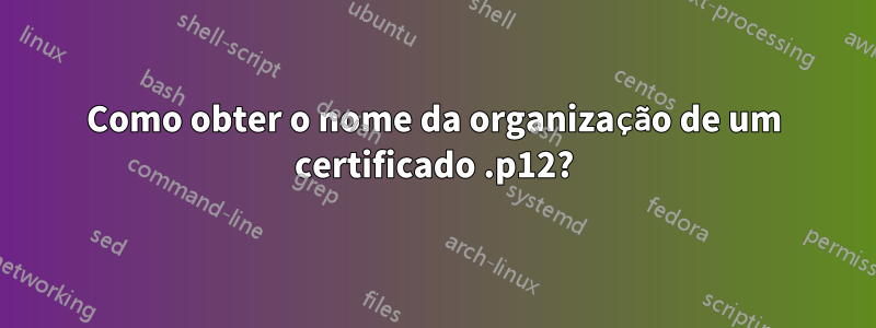 Como obter o nome da organização de um certificado .p12?