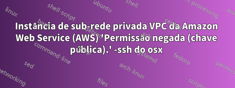 Instância de sub-rede privada VPC da Amazon Web Service (AWS) 'Permissão negada (chave pública).' -ssh do osx