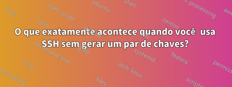 O que exatamente acontece quando você usa SSH sem gerar um par de chaves?