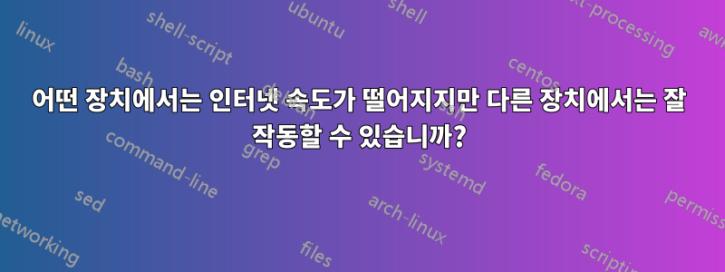 어떤 장치에서는 인터넷 속도가 떨어지지만 다른 장치에서는 잘 작동할 수 있습니까?