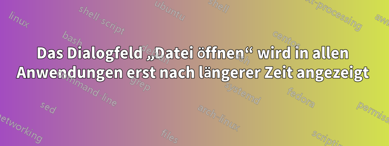 Das Dialogfeld „Datei öffnen“ wird in allen Anwendungen erst nach längerer Zeit angezeigt