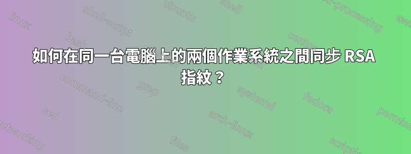 如何在同一台電腦上的兩個作業系統之間同步 RSA 指紋？