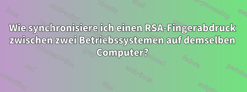 Wie synchronisiere ich einen RSA-Fingerabdruck zwischen zwei Betriebssystemen auf demselben Computer?