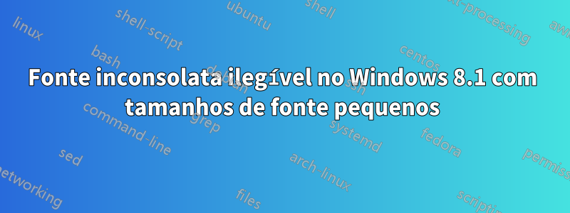 Fonte inconsolata ilegível no Windows 8.1 com tamanhos de fonte pequenos