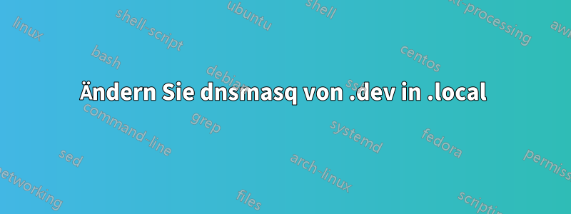 Ändern Sie dnsmasq von .dev in .local