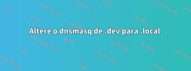 Altere o dnsmasq de .dev para .local