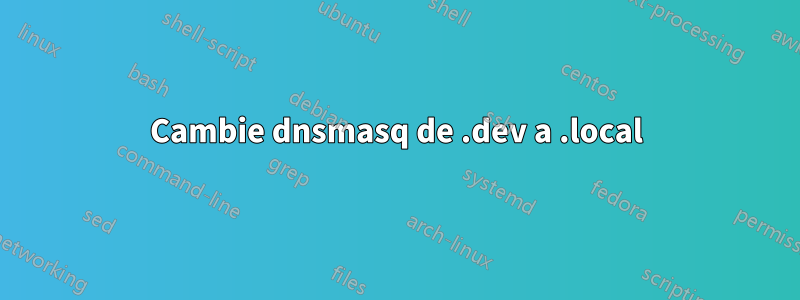 Cambie dnsmasq de .dev a .local