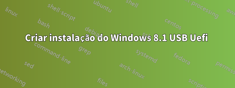 Criar instalação do Windows 8.1 USB Uefi