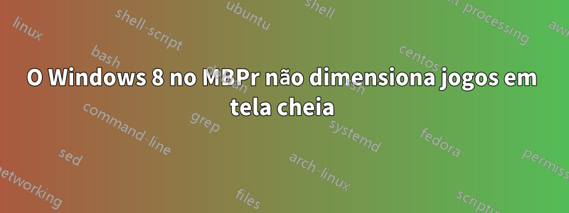 O Windows 8 no MBPr não dimensiona jogos em tela cheia