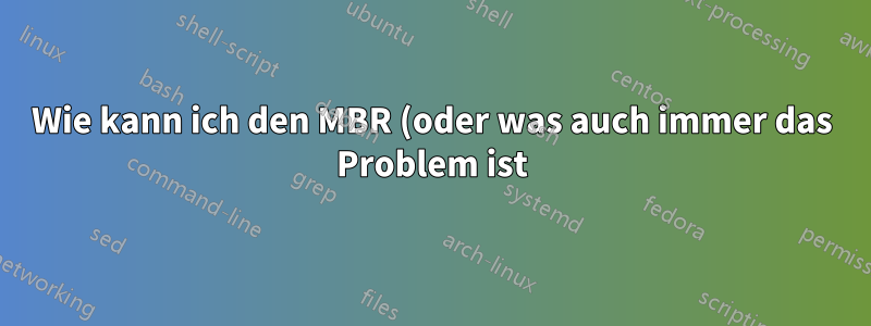 Wie kann ich den MBR (oder was auch immer das Problem ist) wiederherstellen, damit Windows 7 booten kann?