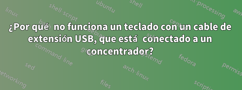 ¿Por qué no funciona un teclado con un cable de extensión USB, que está conectado a un concentrador?