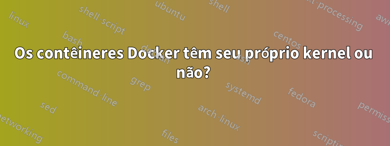 Os contêineres Docker têm seu próprio kernel ou não?