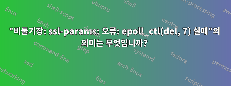 "비둘기장: ssl-params: 오류: epoll_ctl(del, 7) 실패"의 의미는 무엇입니까?