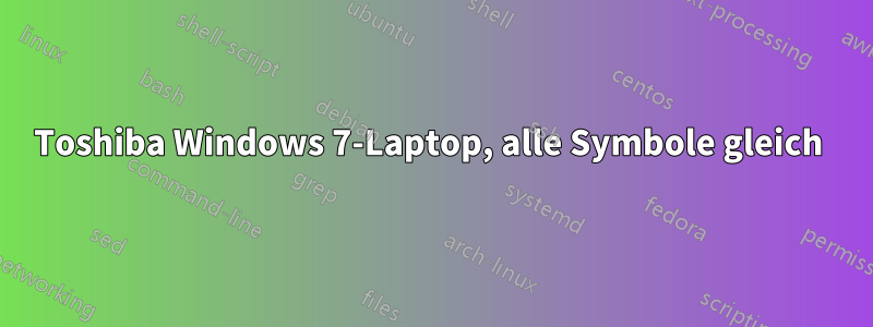 Toshiba Windows 7-Laptop, alle Symbole gleich 