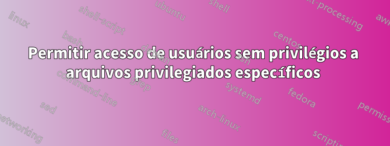 Permitir acesso de usuários sem privilégios a arquivos privilegiados específicos