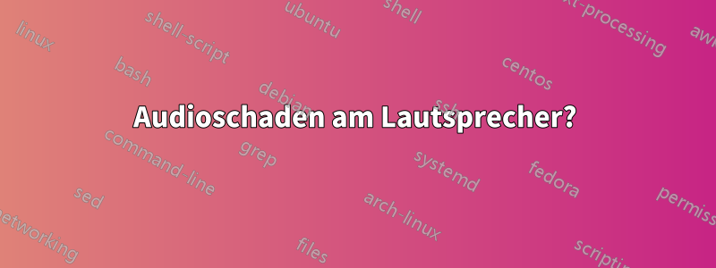 Audioschaden am Lautsprecher?