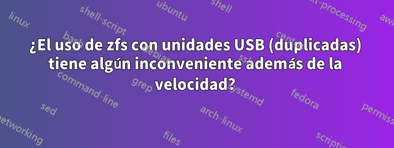 ¿El uso de zfs con unidades USB (duplicadas) tiene algún inconveniente además de la velocidad?