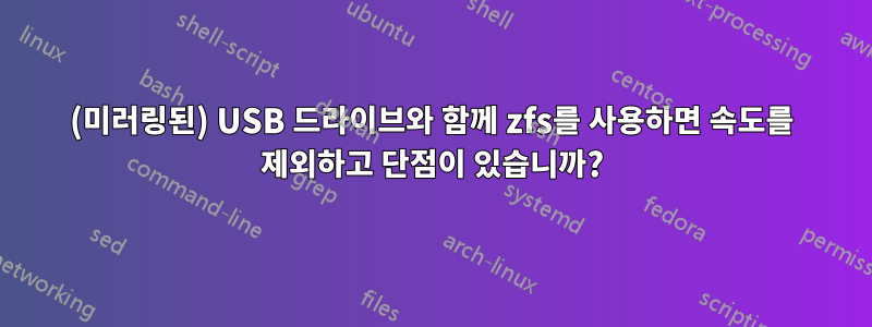 (미러링된) USB 드라이브와 함께 zfs를 사용하면 속도를 제외하고 단점이 있습니까?